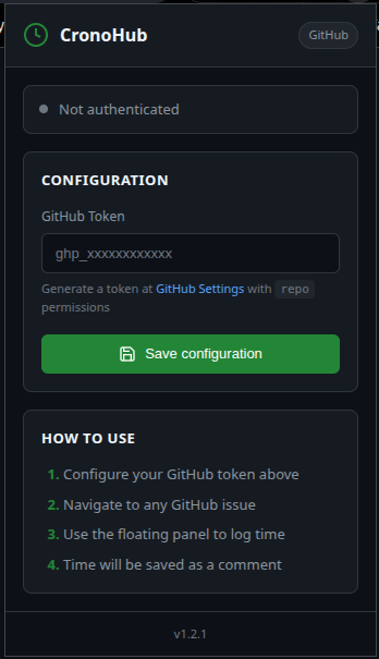 Token Configuration Screen